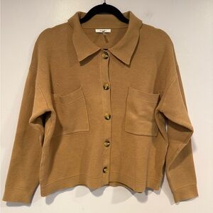 Brown Sioni button down‎ collared sweater